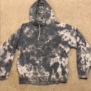 Gray and white tye dye hoodie